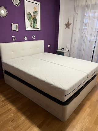Cama articulada con canapé arcón abajo gran cabida