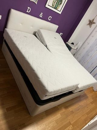 Cama articulada con canapé arcón abajo gran cabida