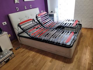 Cama articulada con canapé arcón abajo gran cabida