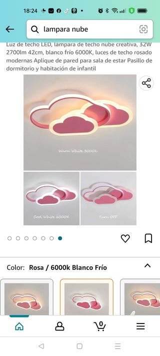 lampara infantil de nube