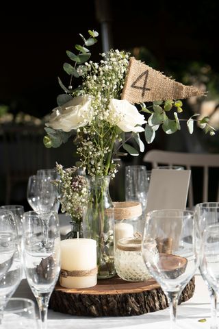 Discos de madera para centro de mesa