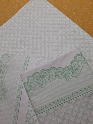 Sábanas cama 135cm. 50% algodón. 50% poliéster. En