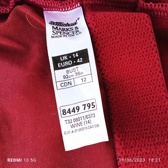 Top Terciopelo elástico granate  M