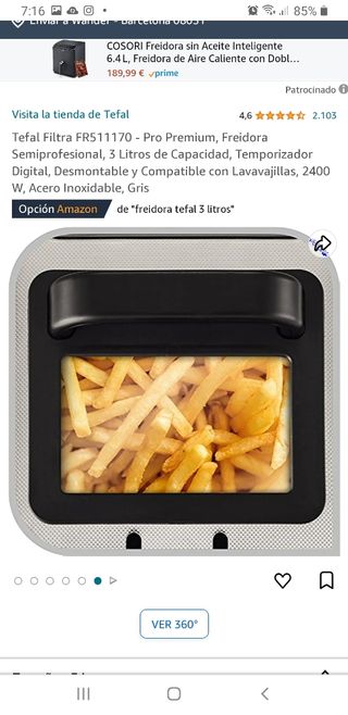 Freidora de aceite  marca TEFAL