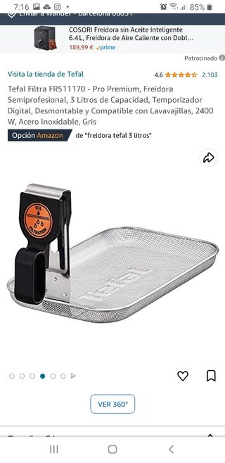 Freidora de aceite  marca TEFAL