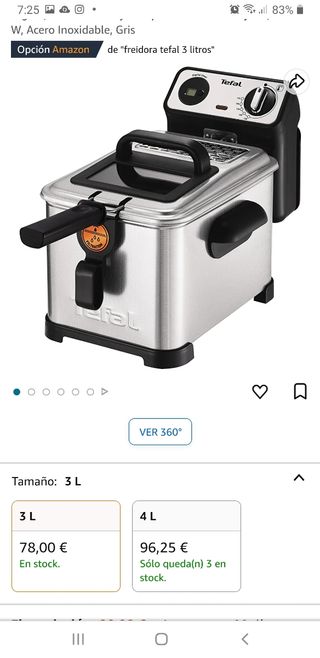 Freidora de aceite  marca TEFAL