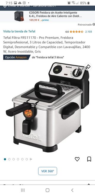 Freidora de aceite  marca TEFAL