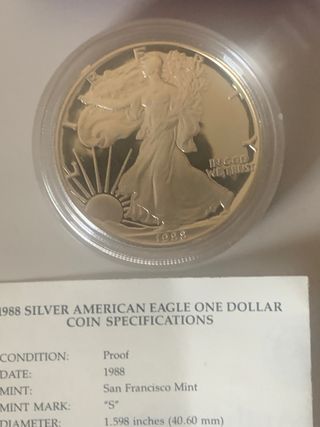 3 Moneda eagle proof 1988,1989 y 1990