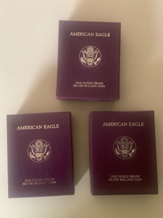 3 Moneda eagle proof 1988,1989 y 1990