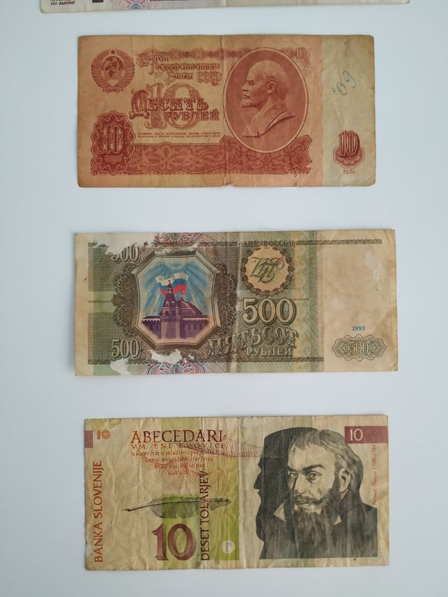 3x2 5 ANTIGUOS BILLETES RUSIA RUMANÍA ESLOVENIA