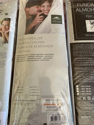 Fundas almohada 45x1,10cm cama de 1,80 cm