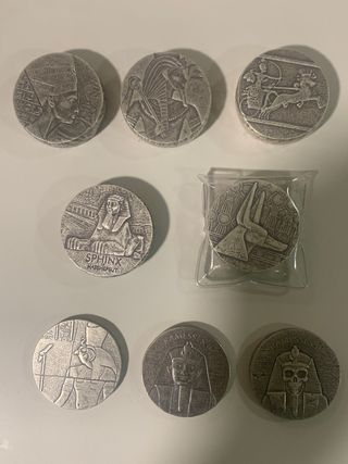 Set 8 monedas Egyptian relics 