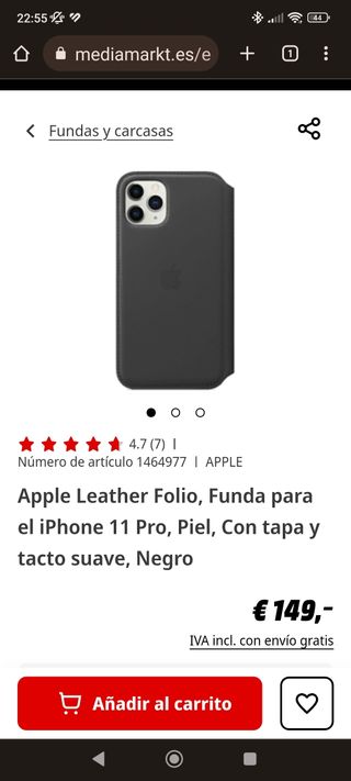 Funda Cuero Auténtico para Apple iPhone 11 Pro