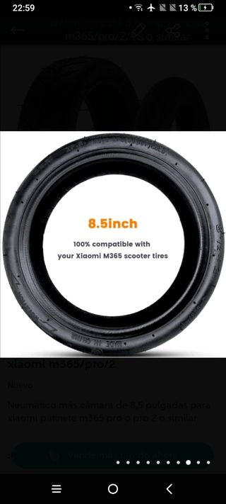 10 x neumático más 10x cámaras 8,5" para Xiaomi m