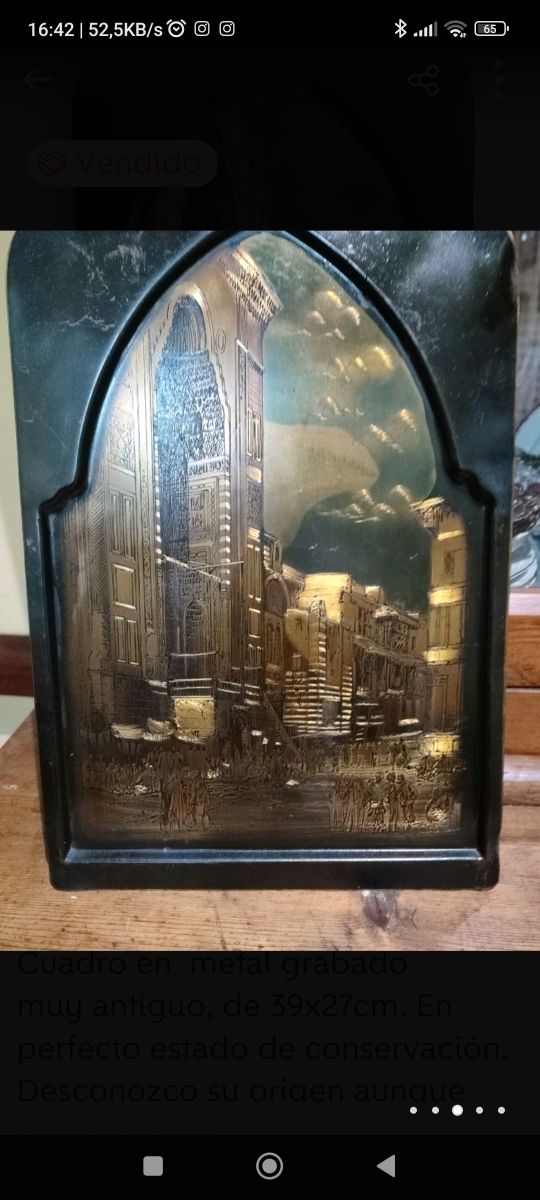 Espectacular plancha de cobre muy antiguo