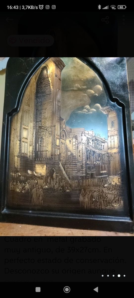 Espectacular plancha de cobre muy antiguo