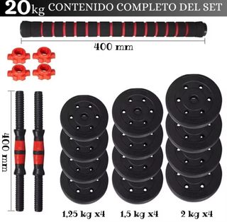 Mancuernas de 20kg Ajustables +Barra