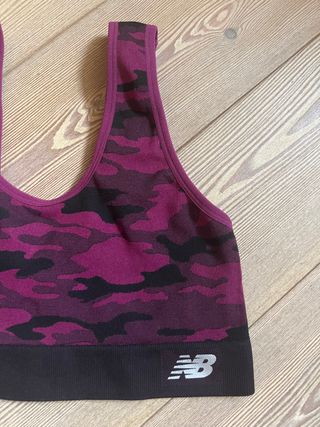 Top/reggiseno sport nero/viola "New Balance" L/G
