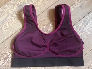 Top/reggiseno sport nero/viola "New Balance" L/G