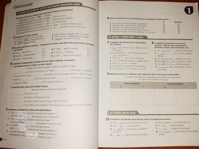 Libro Ejercicios Bachillerato Francés A1