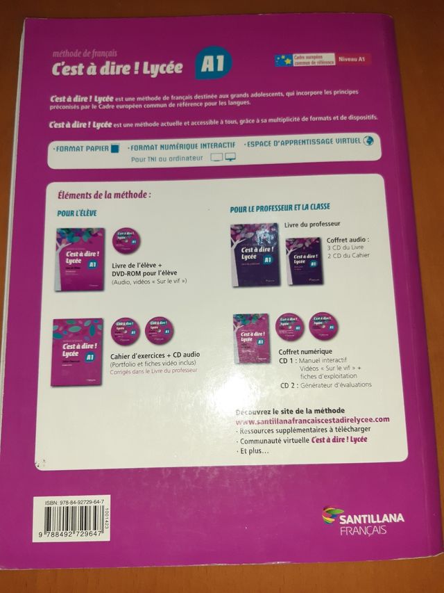 Libro Ejercicios Bachillerato Francés A1