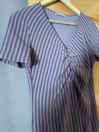 Vestido midi de rallas