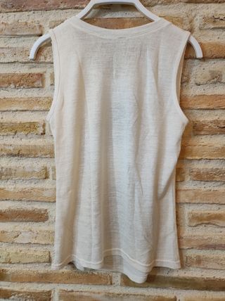 CAMISETA SIN MANGAS, TOP ESTAMPADO CHICA STRASS