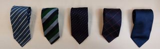 5 Corbatas Varias Seda Natural