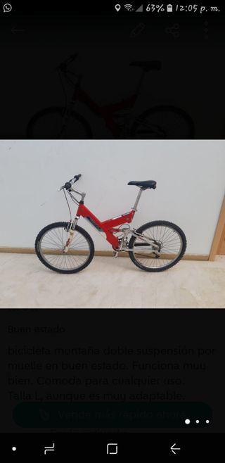 bicicleta MTB doble talla L 26"