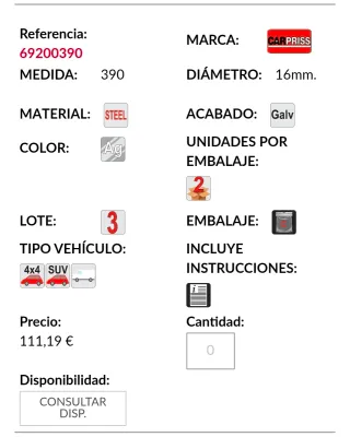 Cadenas nieve 4 x 4 carpriss