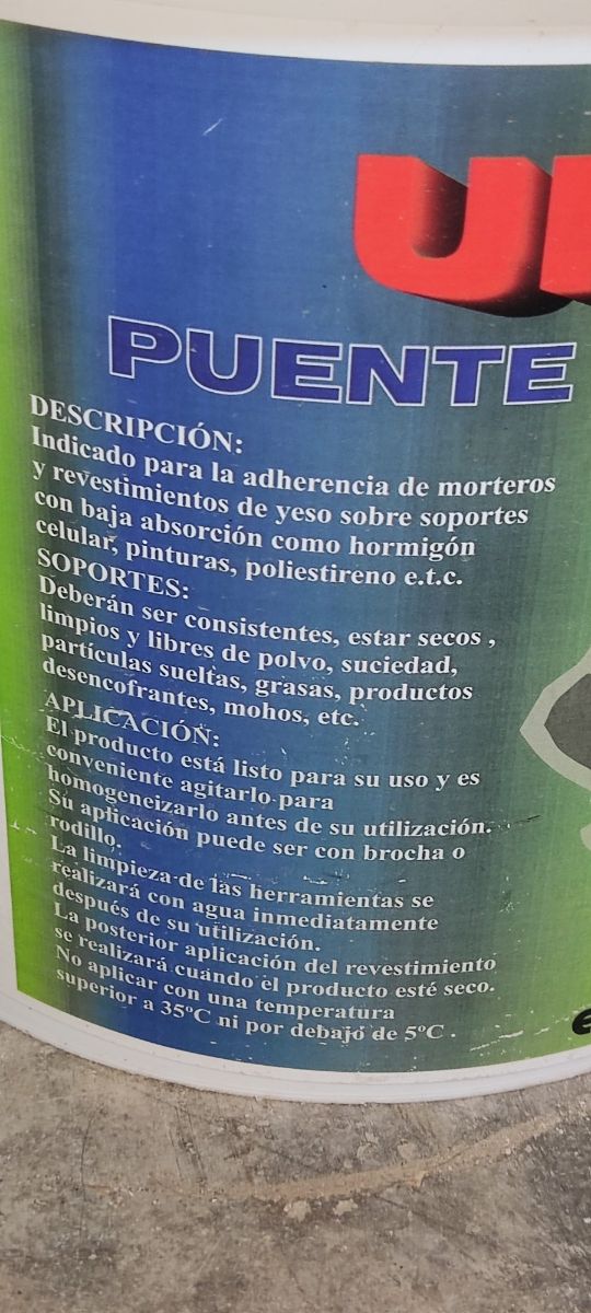 puente de adherencia para monocapa revocos y yesos