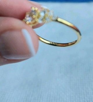 Anillo plata 925 con baño de oro