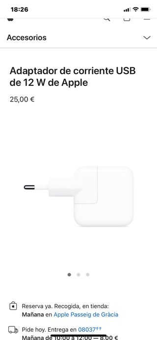 Cargador original Apple 12W iPhone iPad