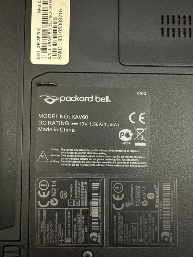 Portatil Packard Bell