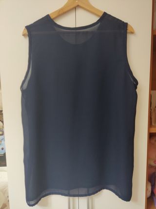 Blusa semitransparente azul marino 