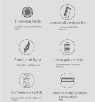 Maquinilla de afeitar inalambrica, quick charge