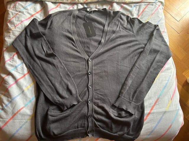 Roberto Collina golf scollo V tg.46 grigio chiaro