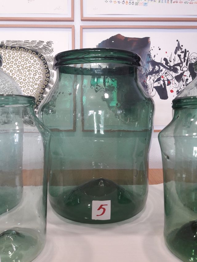 AUFABIAS , TARROS CRISTAL SOPLADO , ANTIGUAS