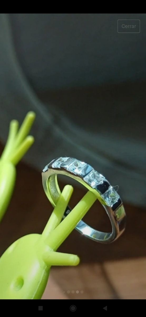 anillo plata y circonitas