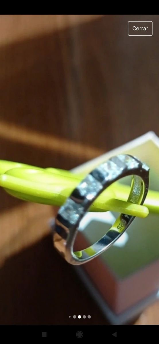 anillo plata y circonitas