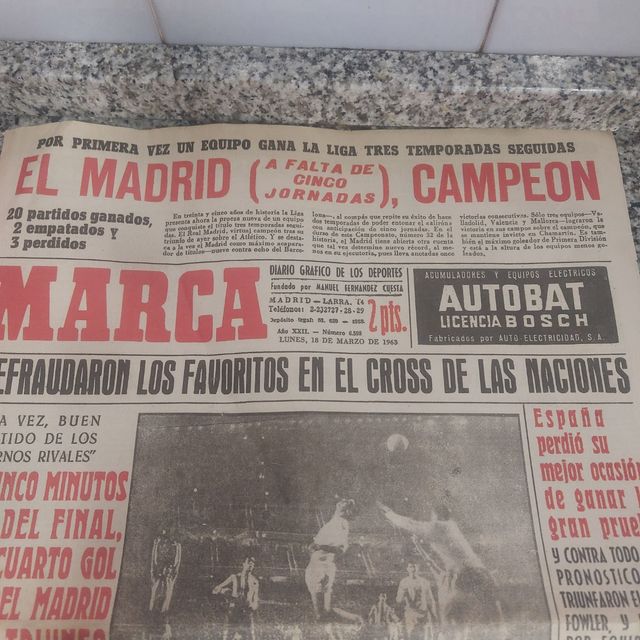 MARCA 18 MARZO 1963 REAL MADRID