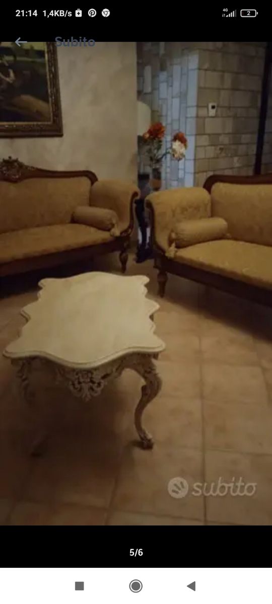 coppia divani tre posti stile antico