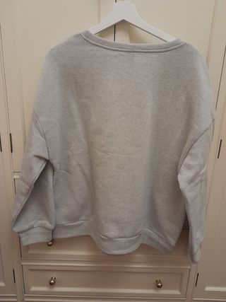 Sudadera sin capucha gris letras verdes Shein XS