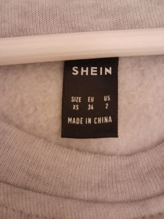 Sudadera sin capucha gris letras verdes Shein XS