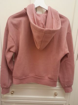 Sudadera capucha chica, rosa palo, Bershka S