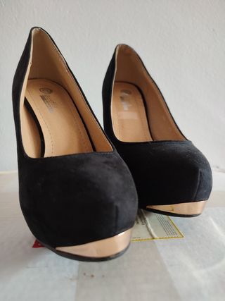 zapatos negros de tacón 12 cm