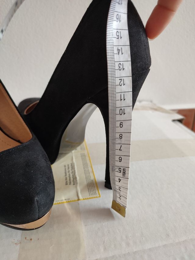 zapatos negros de tacón 12 cm