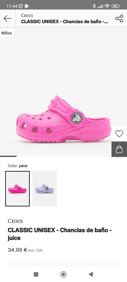 Crocs fuxia bebe 20 21