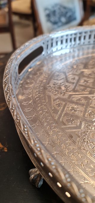 Bandeja Árabe de alpaca plateada
