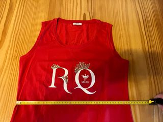 Canotta rossa/bianca "Liu Jo" stampa/logo/pietre